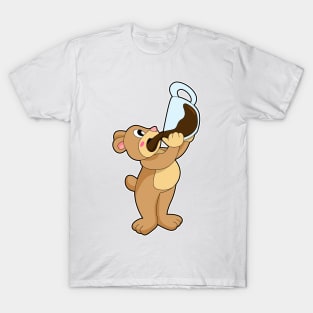 Bear with Coffee Cup T-Shirt